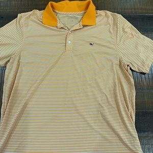 Vineyard vines orange stripped polo